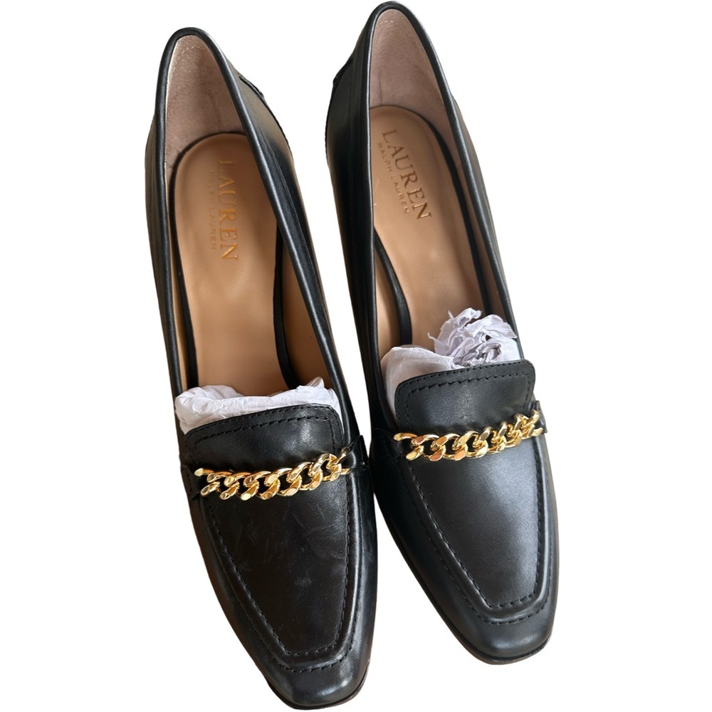 Ralph Lauren Colleen Leather Pump Black Women’s Size 8.5 - Picture 4 of 9